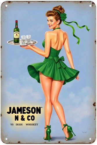Jameson girl tin metal signs - jameson,